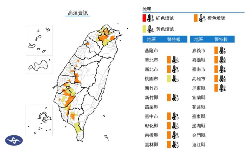 快新聞／全台熱炸！雙北38度高溫　南部多縣36度燈色警戒