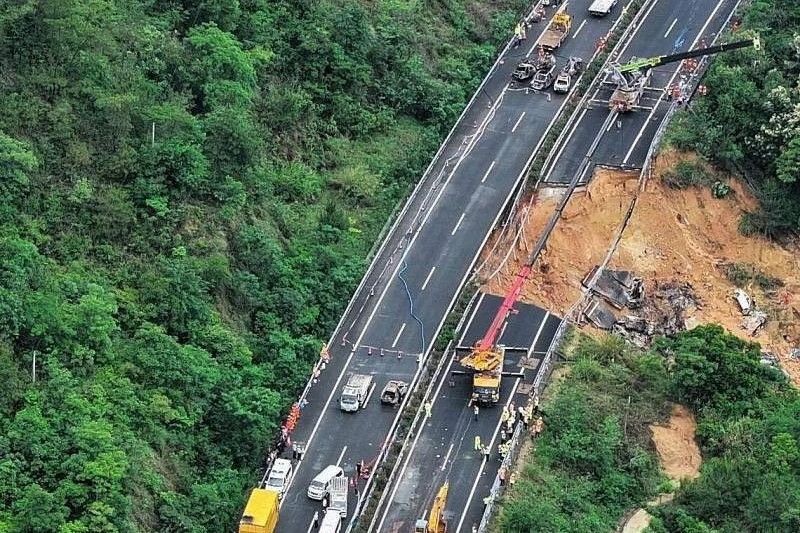 快新聞／中國廣東高速公路坍塌　已釀24死30傷
