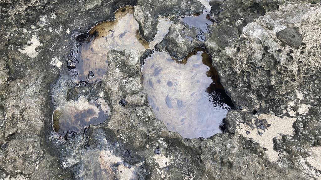 綠島柚子湖週遭被油汙汙染　疑似外國輪船經過偷偷排放廢油