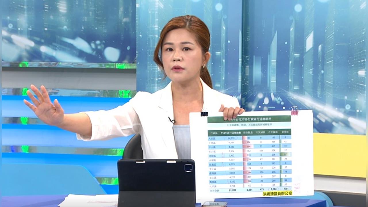 北市爆砍樹潮？洪婉臻調數據：損3千棵樹只補7百！