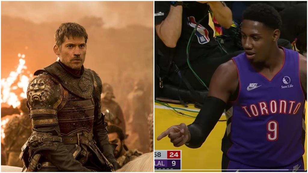 NBA(影)／轉頭驚見《權力遊戲》影星當場愣住　暴龍主將巴瑞特「一舉動」球迷笑翻