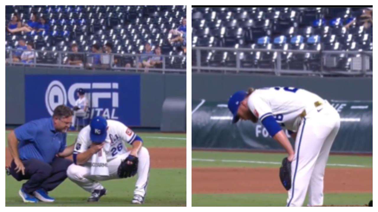 MLB(影)/投到吐!雙手撐膝蓋「爆吐一波堅決不退場」繼續拚超狂