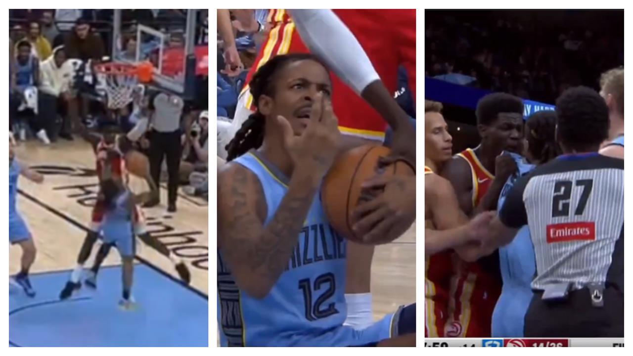 NBA(影)/「軍火專家」莫蘭特沒要到犯規見笑轉生氣!怒推對手雙方爆發大場面衝突