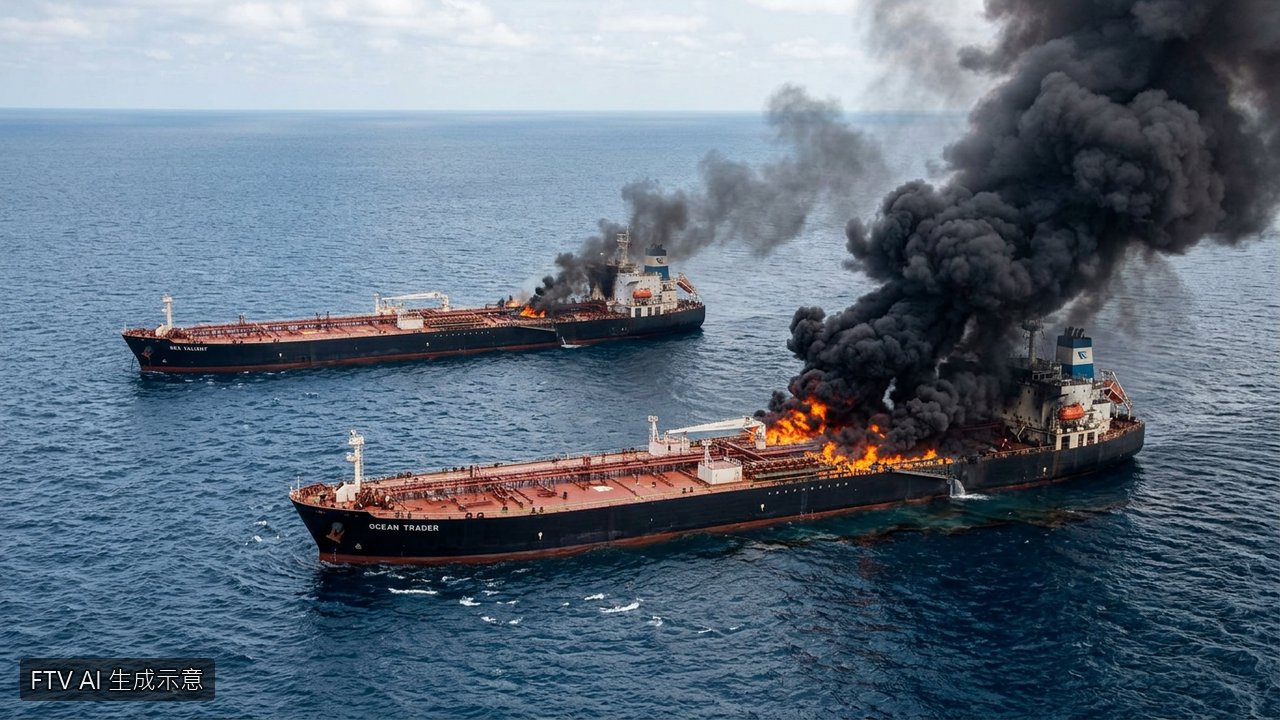 霍爾木茲海峽以南傳意外　伊朗指2油輪通過雷區爆炸起火