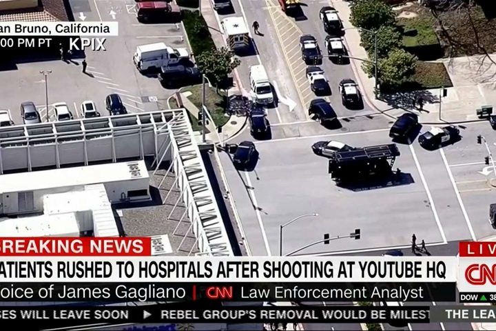 加州YouTube總部槍擊3傷 女槍手自轟亡