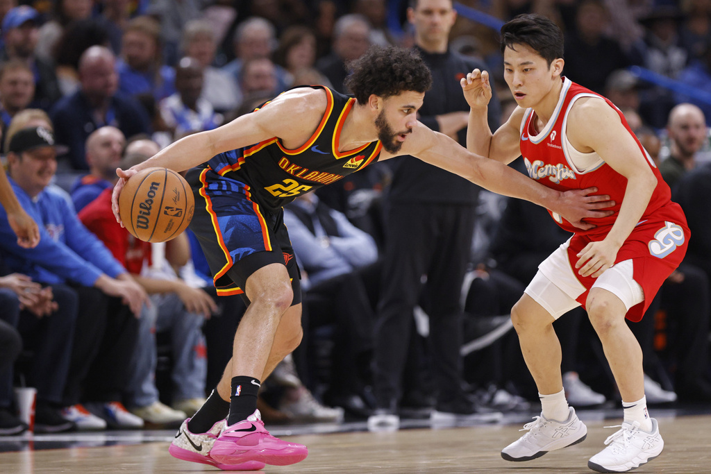 NBA(影)/河村勇輝回灰熊出賽得分上雙僅投丟1球 獲雷霆一哥SGA大讚