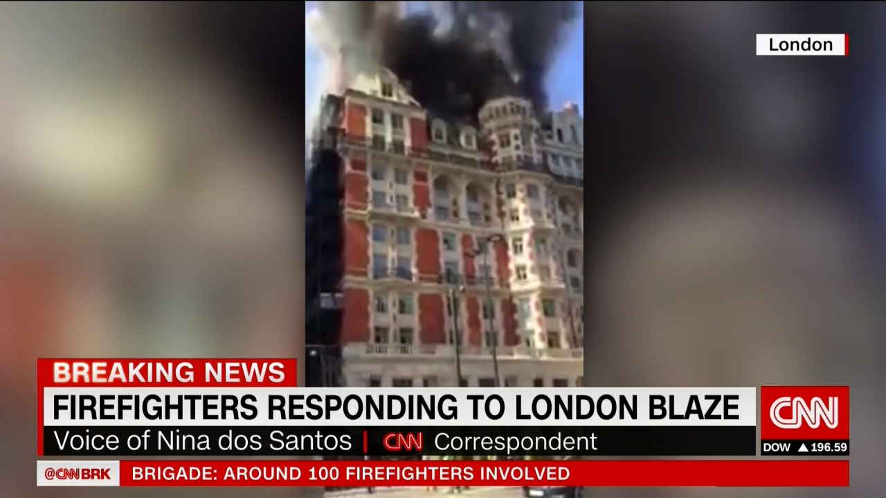 倫敦文華東方酒店驚傳火警 百名消防員搶救