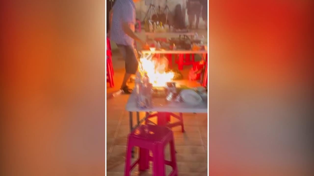 無煙烤肉成惡夢！疑踢倒瓦斯罐釀氣爆　祖孫倆三度燒傷