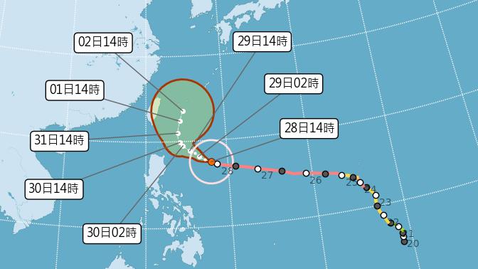 瑪娃看到台灣怕了？威力減弱成「中度颱風」鄭明典曝增大時機點 