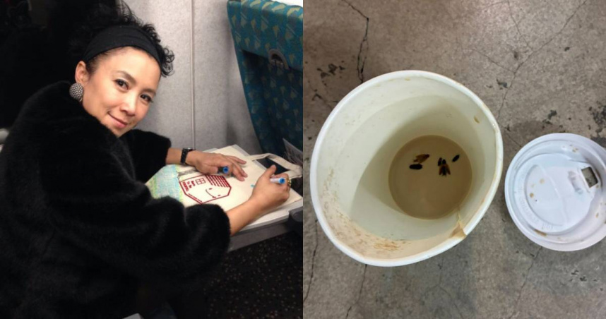 女星喝到小強咖啡！打開杯蓋「驚見這幕」崩潰：感覺喉嚨卡蟑螂腿