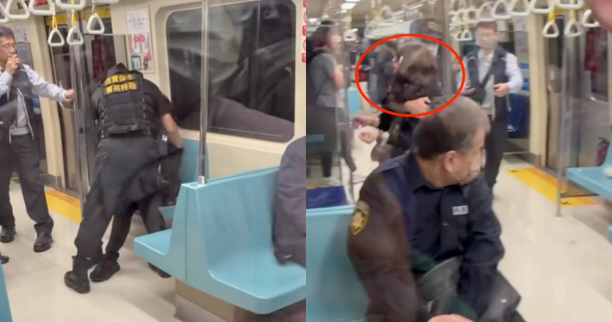 北捷東門站驚魂！女子情緒失控「車廂點火」　警急上前安撫