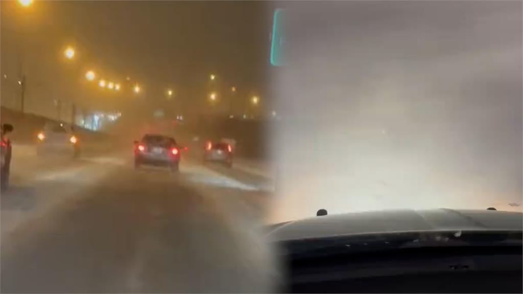能見度零！美巡警在暴風雪中冒死開車　「引擎蓋前全白」駕駛視角曝光