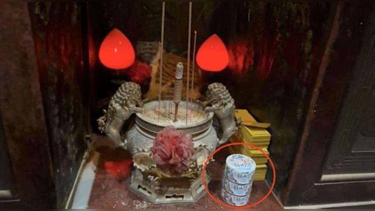 雲林土庫虎爺不是貓咪！　信徒供俸貓罐頭竟發火發爐