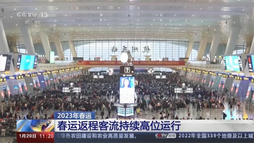 中國迎春節收假潮　估初八鐵路載客數1150萬人