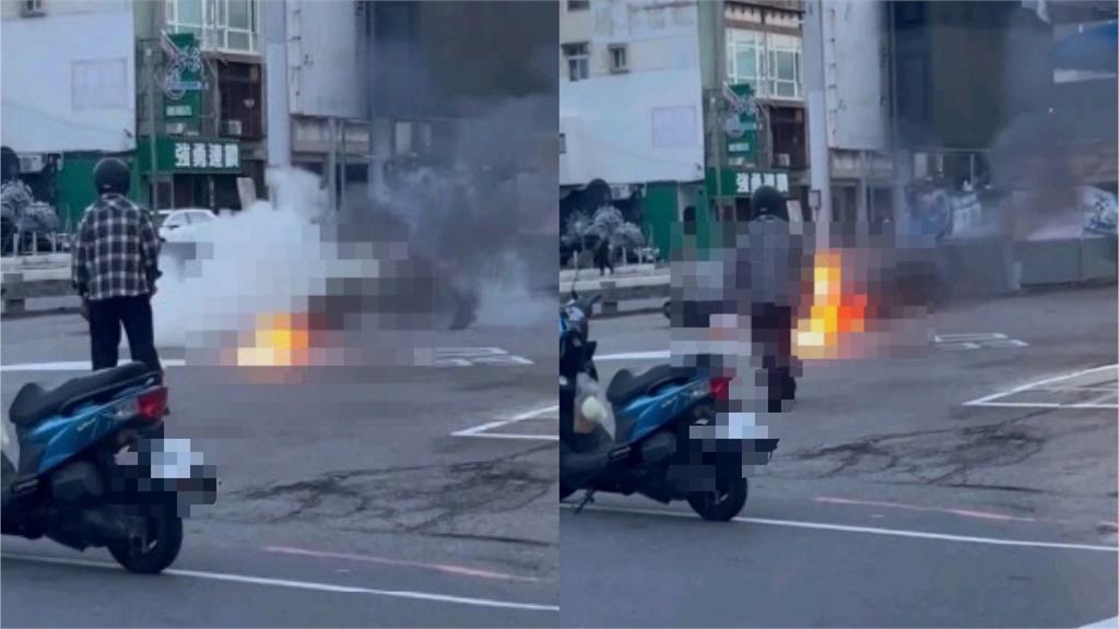 快新聞／悚！台中加油站前男子疑自焚　全身70%三度燒燙傷緊急送醫