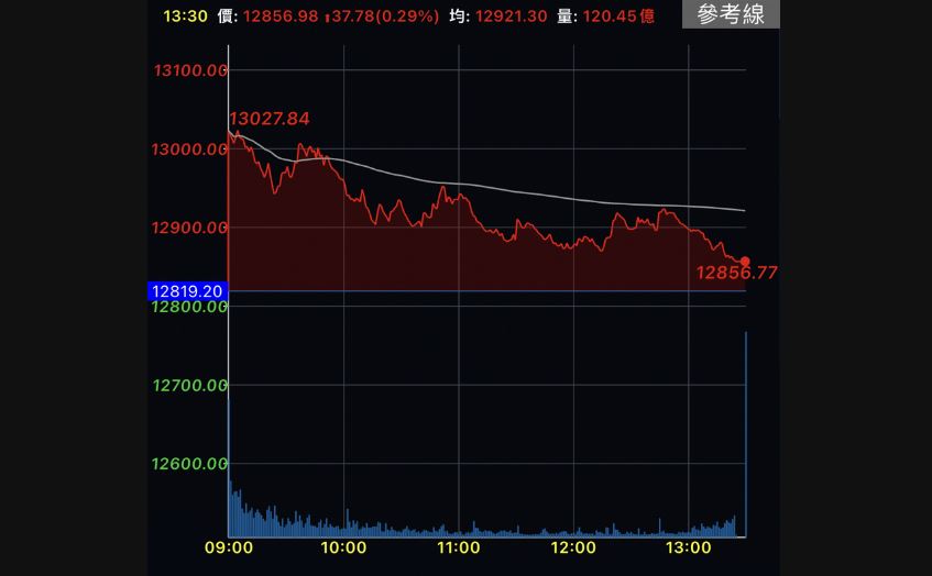 港股持續探底　台股反彈觸萬三轉弱收漲37.78點