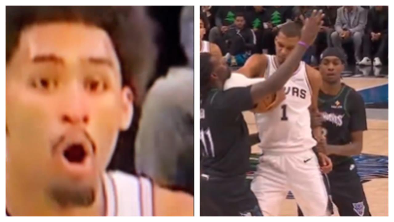 NBA(影)／斑馬哥要這麼派？文班亞瑪大動作「架拐子」20歲菜鳥在旁看到全嚇爛！