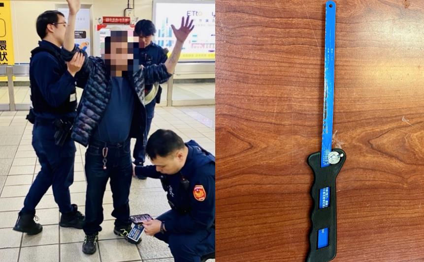 快新聞／危險！新埔站男子突亮出「30公分手鋸」　最高恐被罰100萬