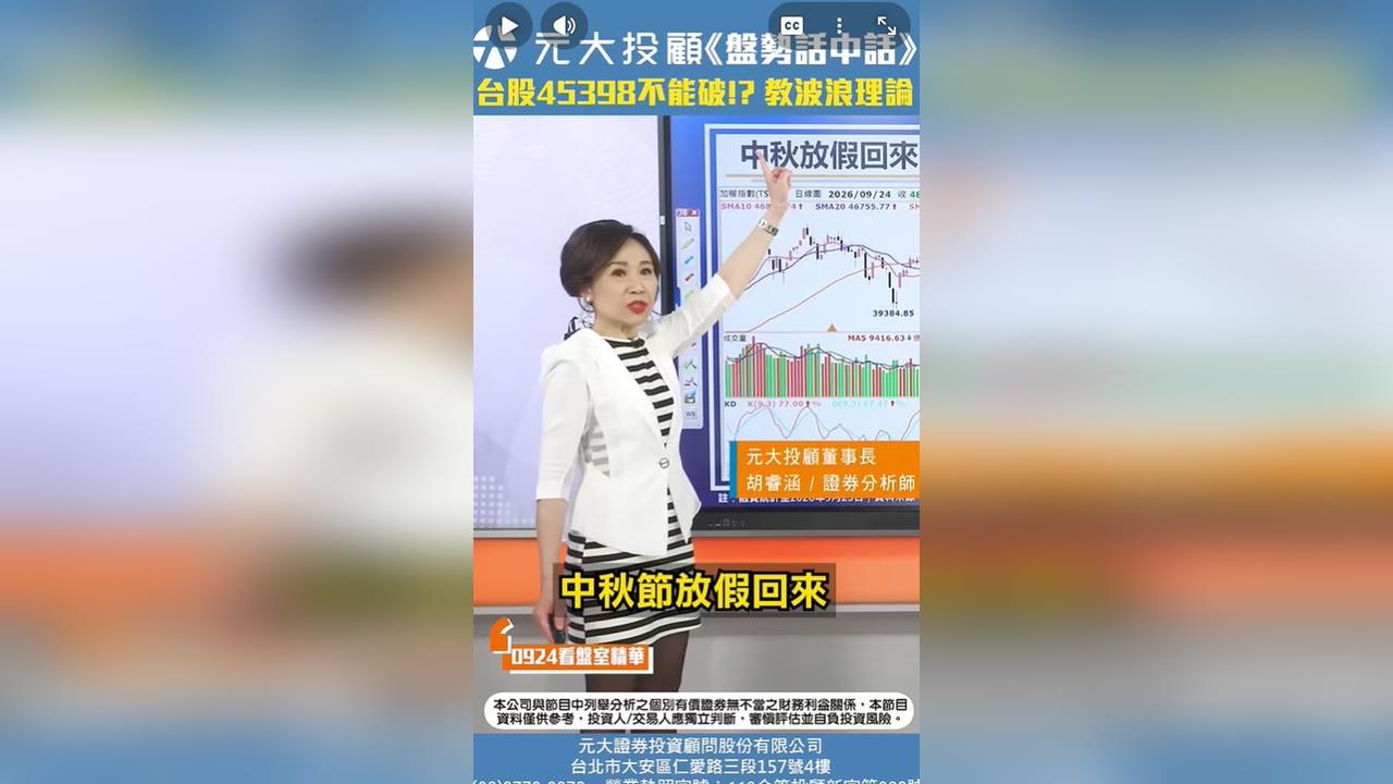 《盤勢話中話》中秋後"台股45398"不能破!? 「波浪理論」教學!