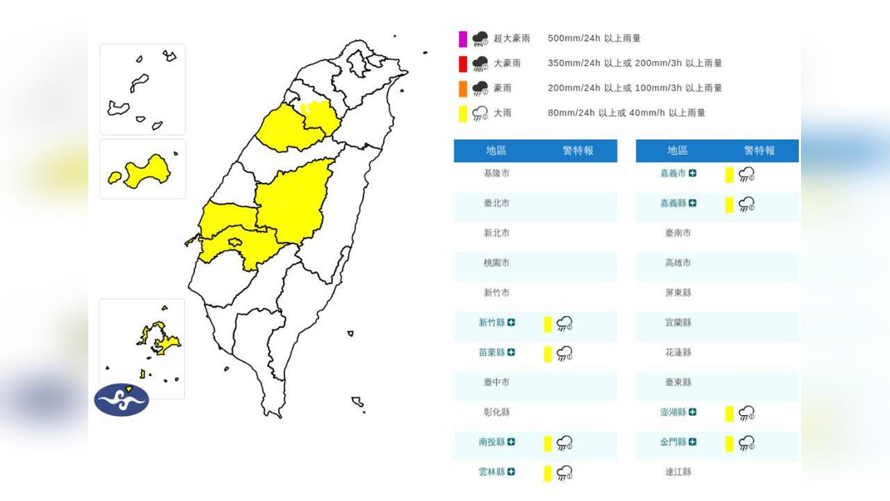 快新聞／鋒面發威了！8縣市大雨特報　影響時間全曝光