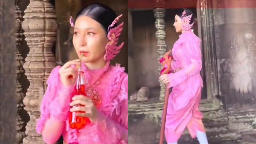 越南網紅穿泰服在吳哥窟拍片　被指挑撥越柬泰感情