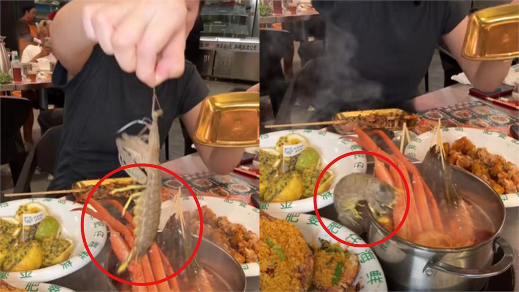 中國美食女網紅吃火鍋遭「皮皮蝦攻擊」！大哭畫面曝光陸網笑：互相傷害