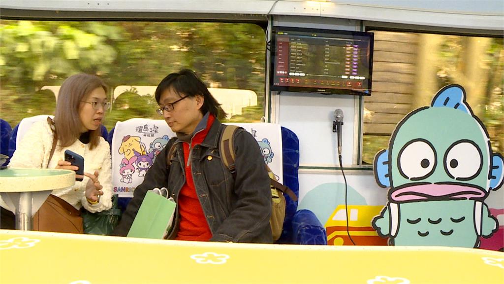 超萌！　　國際IP聯名鐵道環島列車首航訂位率7成滿