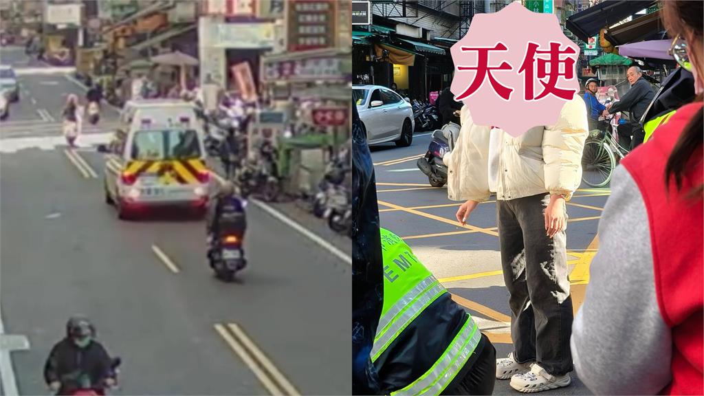 板橋阿公昏倒在地！正妹女騎士秒停車CPR「超甜臉蛋」網讚：好美的天使