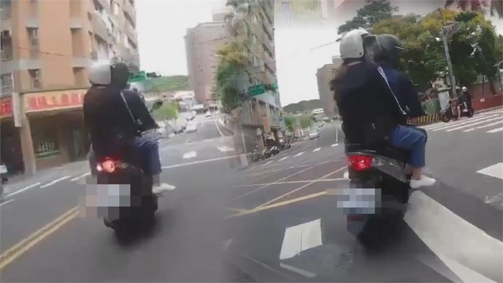 雙載打左燈「突鬼切右轉」 後方騎士急煞險出事網嘆：台灣特色