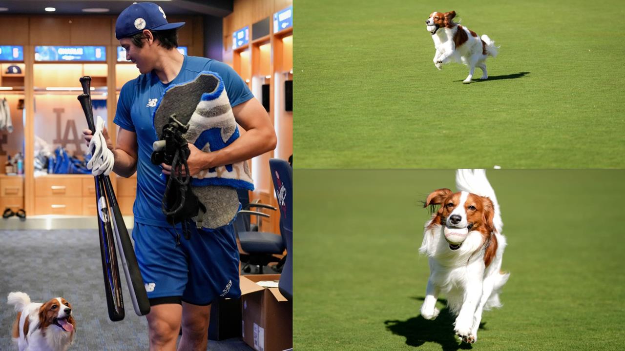 MLB(影)/大谷翔平練球愛犬沒閒著!Decoy開心奔跑快樂撿球萌樣融化粉絲