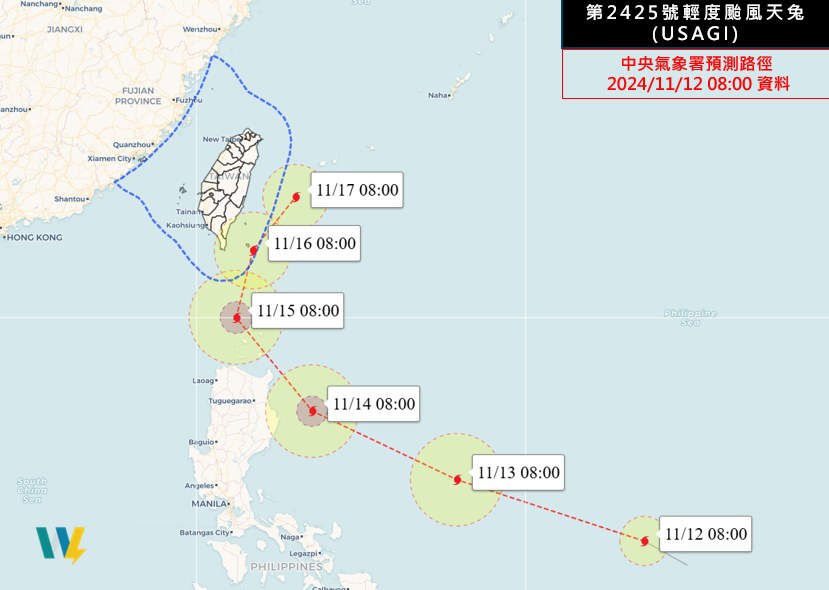 天兔恐90°鬼轉朝東北加速移動！這天「雙颱最靠近台灣」降雨熱區曝
