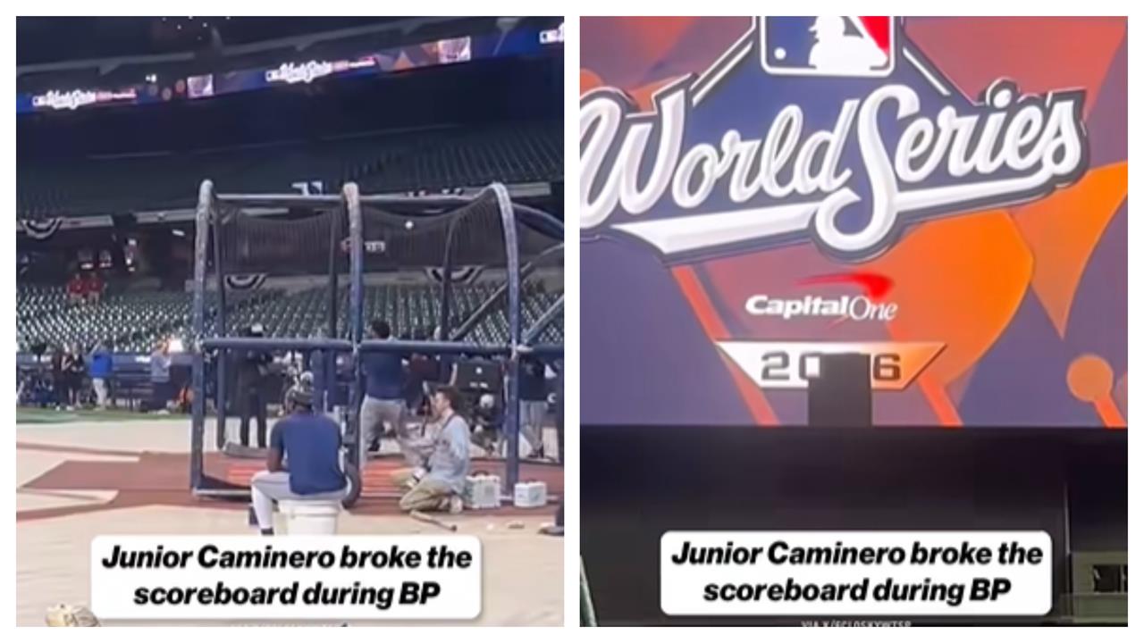 MLB(影)／光芒重砲卡米內「下馬威」好狠！打擊練習開轟打壞釀酒人主場LED面板
