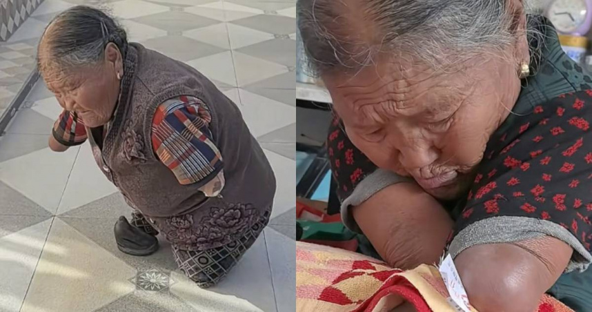81歲嬤先天沒四肢!「靠嘴縫衣」撫養3子女長大 偉大母愛感動全網