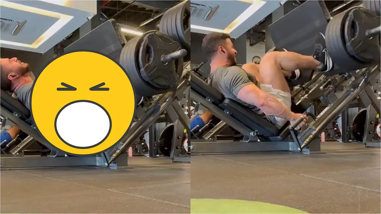 有片／肌肉壯哥挑戰400kg腿推突「啪」一聲！右腿「當場斷掉」痛苦嘶吼