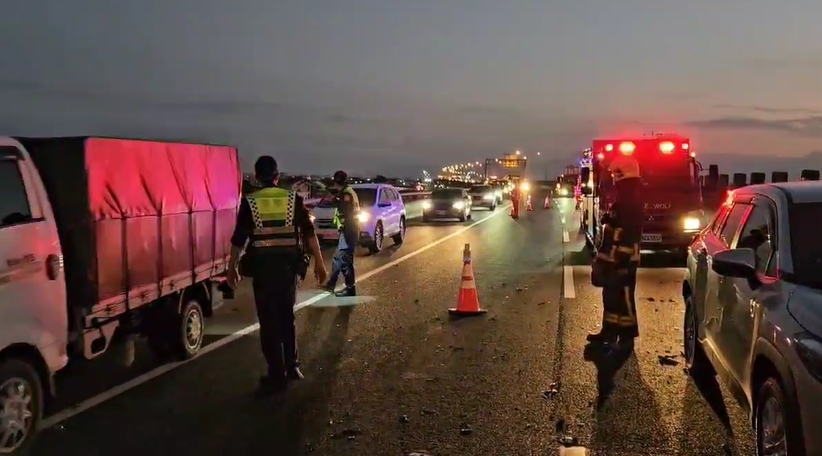 快新聞／用路人注意！國5北上8車追撞　3人受傷送醫