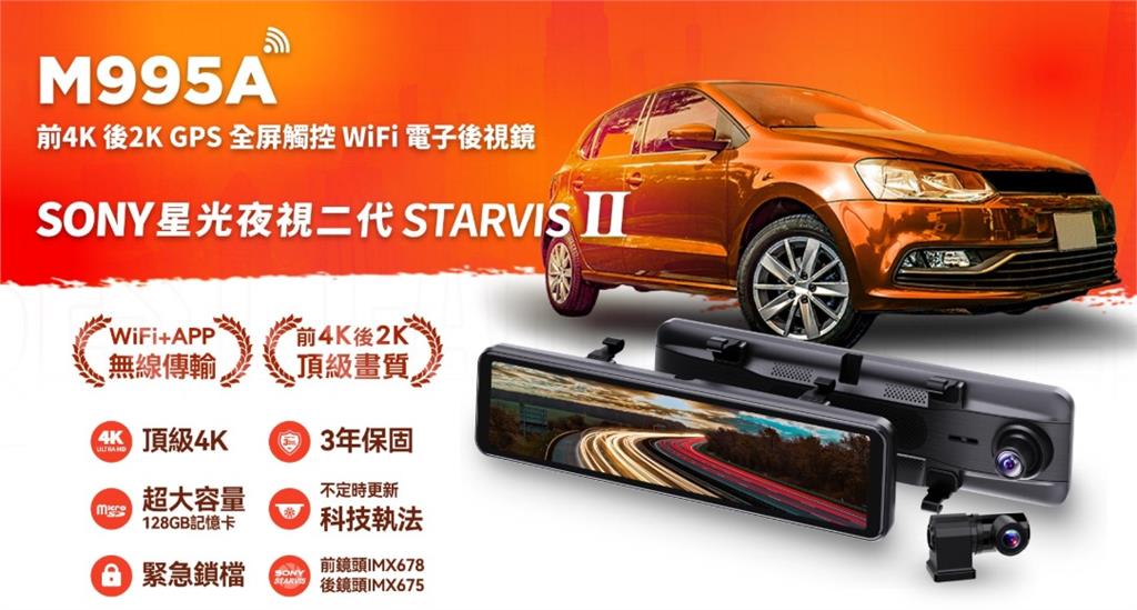 快譯通推出M995A旗艦款行車記錄器