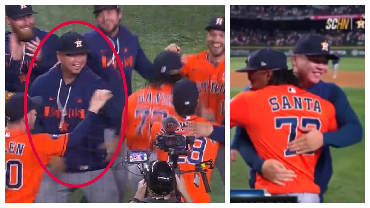 MLB(影)／你有看過鄧愷威這麼嗨嗎？太空人無安打比賽衝上場慶祝畫面曝光