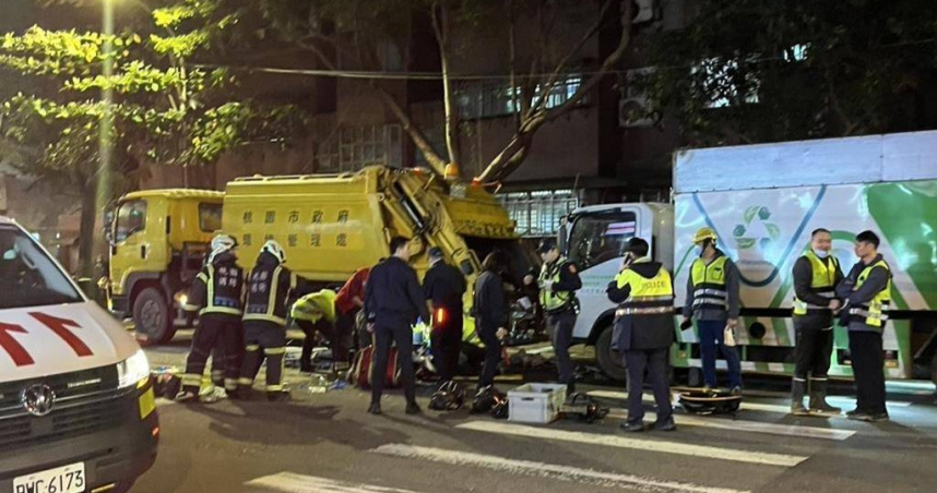 龜山資收車司機昏厥追撞倒垃圾人群　老婦送醫不治6人受傷