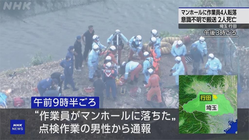 日本埼玉縣驚傳工安意外　4工人檢查下水道摔落人孔