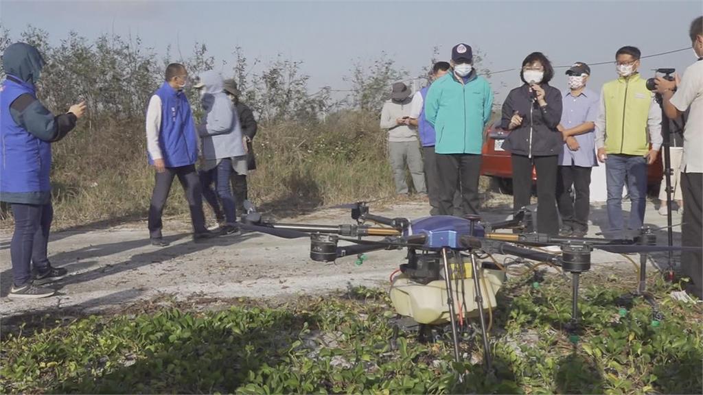 無人機噴灑生物泥 抑制濁水溪揚塵 