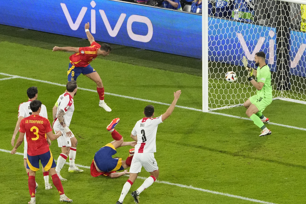 足球 /歐國盃16強淘汰賽　西班牙無敵艦隊輾壓喬治亞輕鬆晉級8強