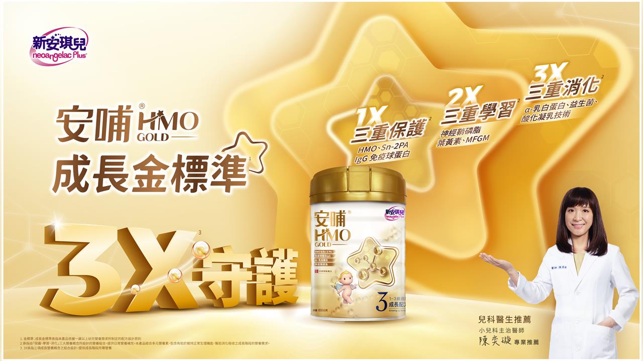40年投入母乳科研　幼兒營養再創新！ 全新升級「安哺HMO GOLD成長系列」
