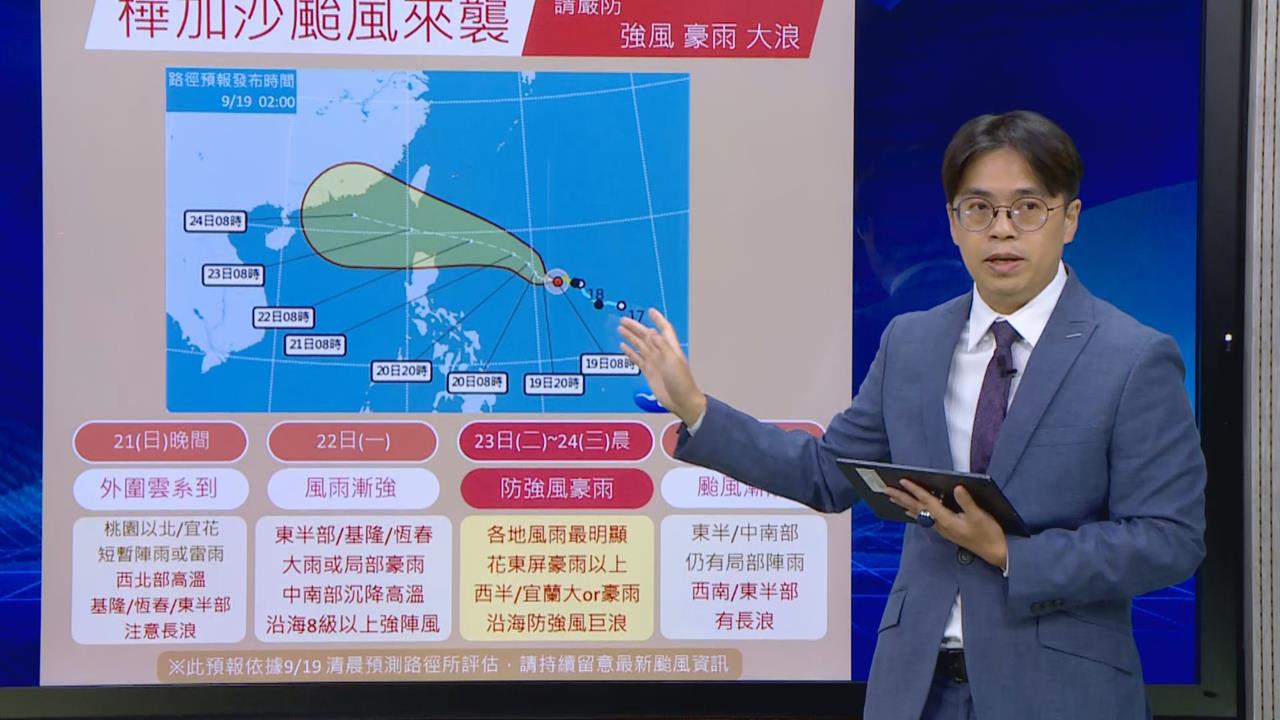 快新聞／不排除變強颱！「樺加沙」來勢洶洶　影響時間氣象署全說了