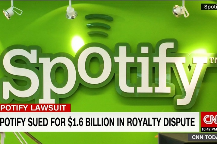 Spotify遭控侵權 音樂出版商索賠16億美金