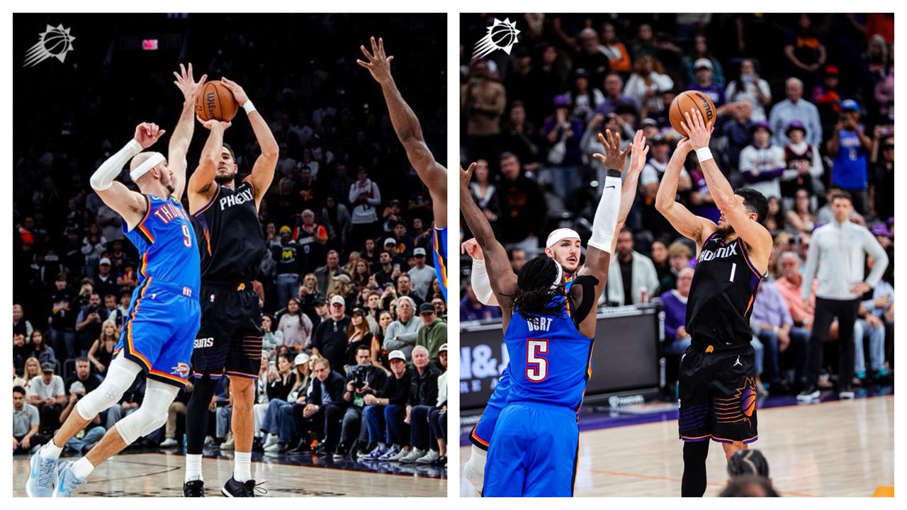 NBA(影)/ 兩個人都守不住!太陽布克砍進致勝高難度3分球險勝雷霆