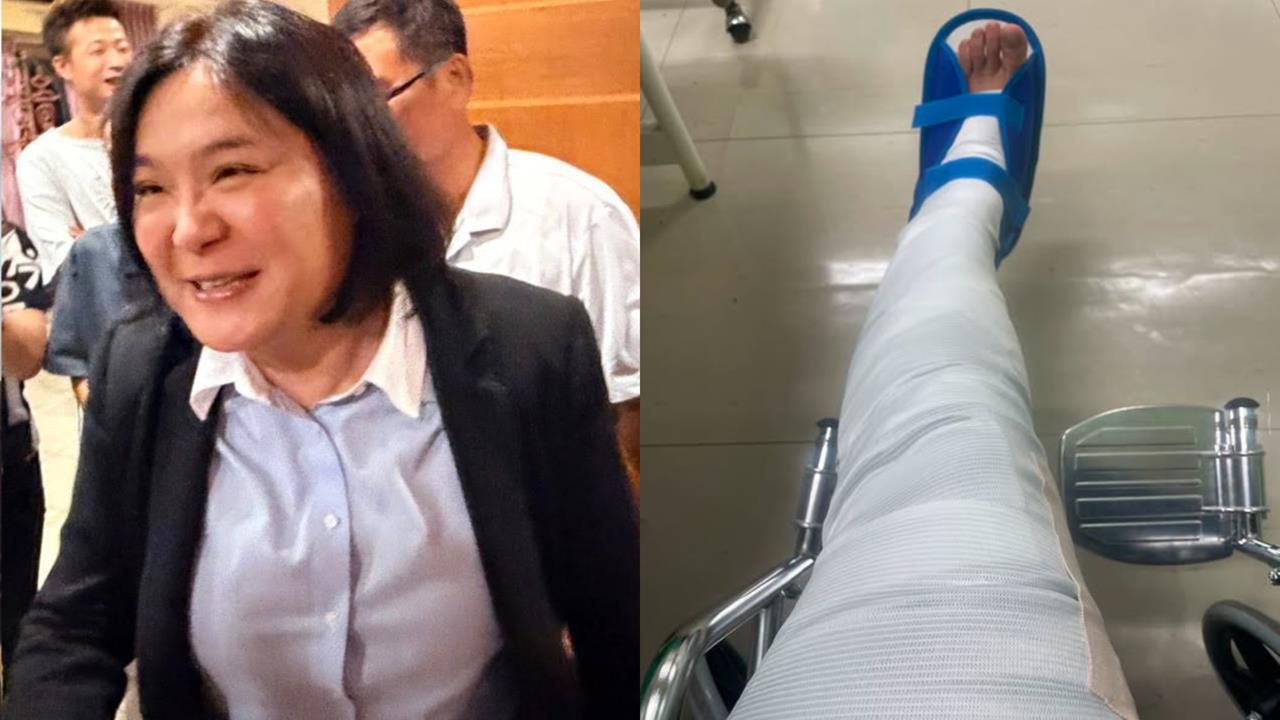 陳玉珍出事了！整條左腿「石膏包緊緊」輪椅照曝光…哀喊：疼痛難耐無法站立