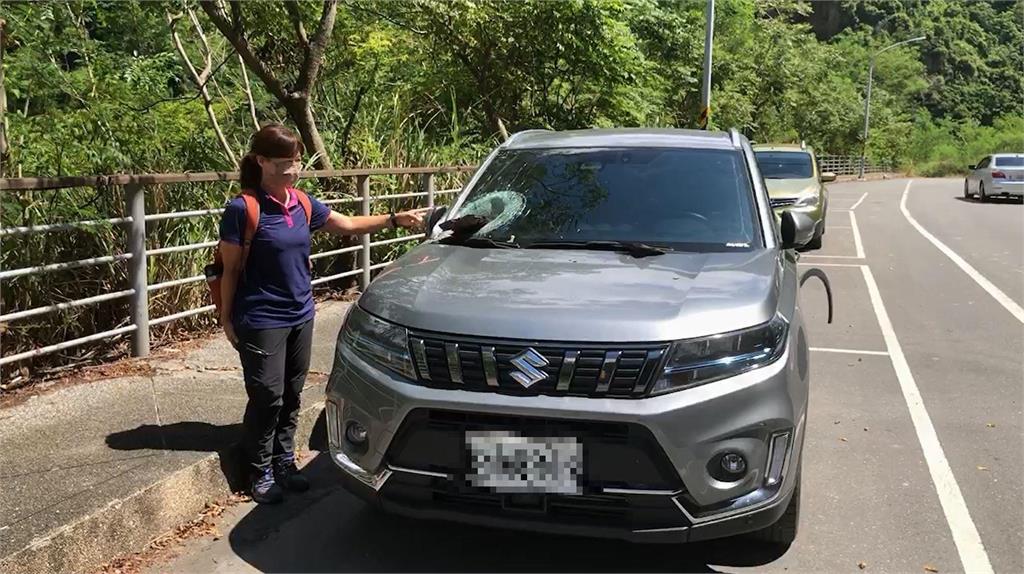 快新聞／嚇瘋！台東落石砸車「擋風玻璃破大洞」　女駕駛：原以為是猴子跳動