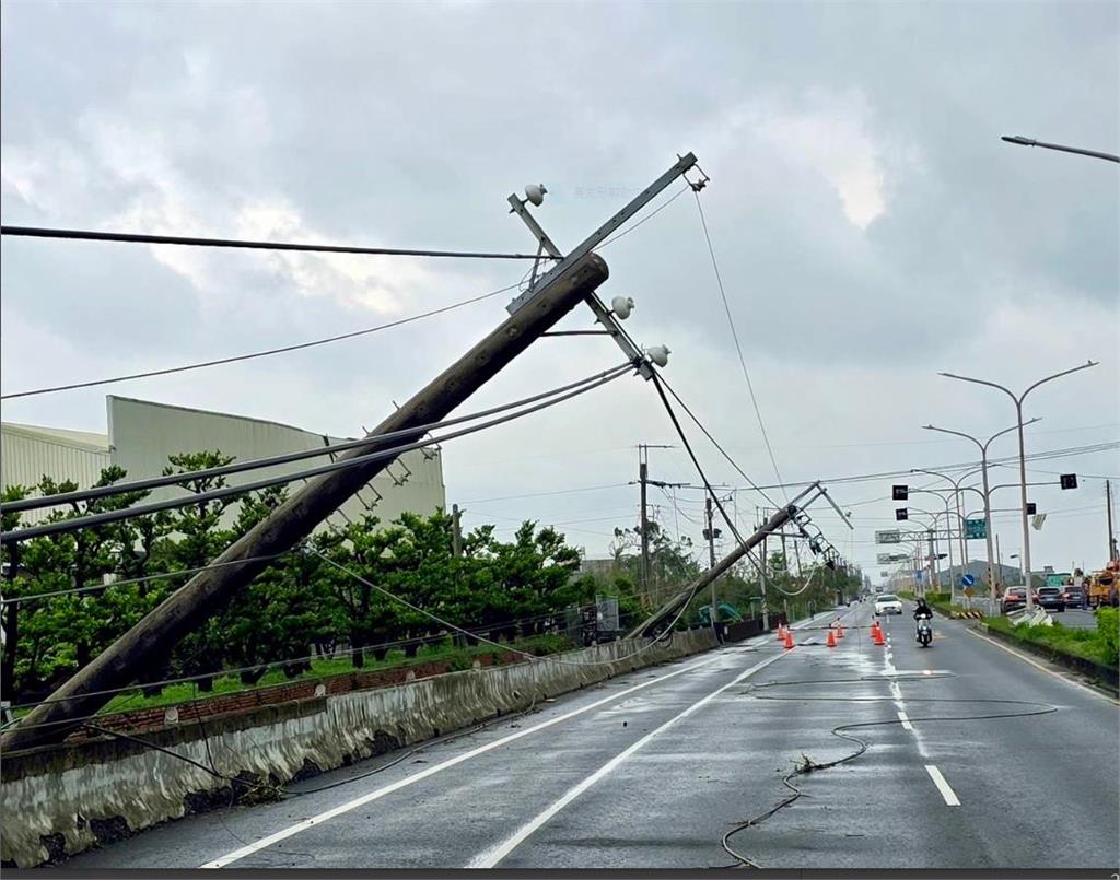 丹娜絲颱風全國電桿倒斷規模統計  達近2,500支