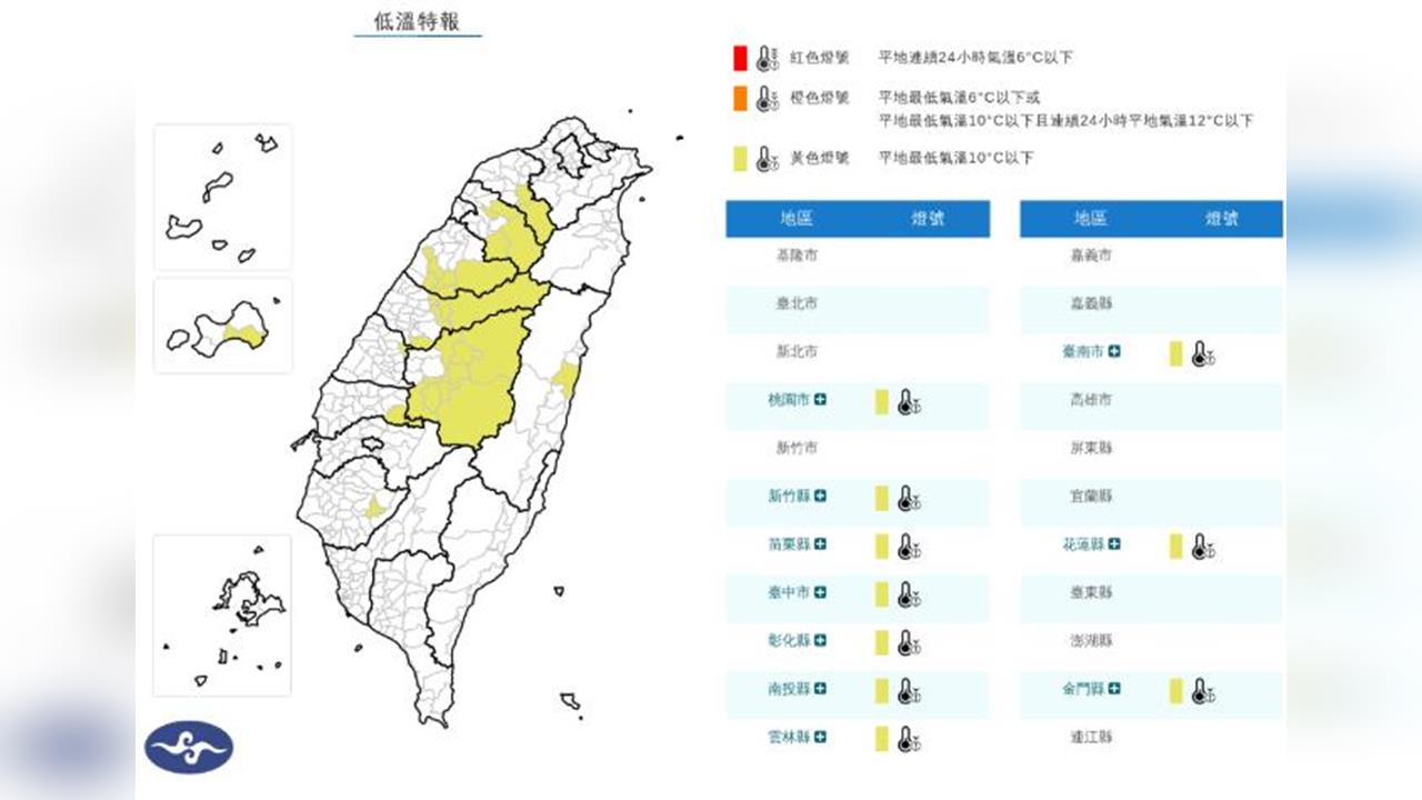 快新聞／輻射冷卻發威！10縣市低溫特報　冷到明天