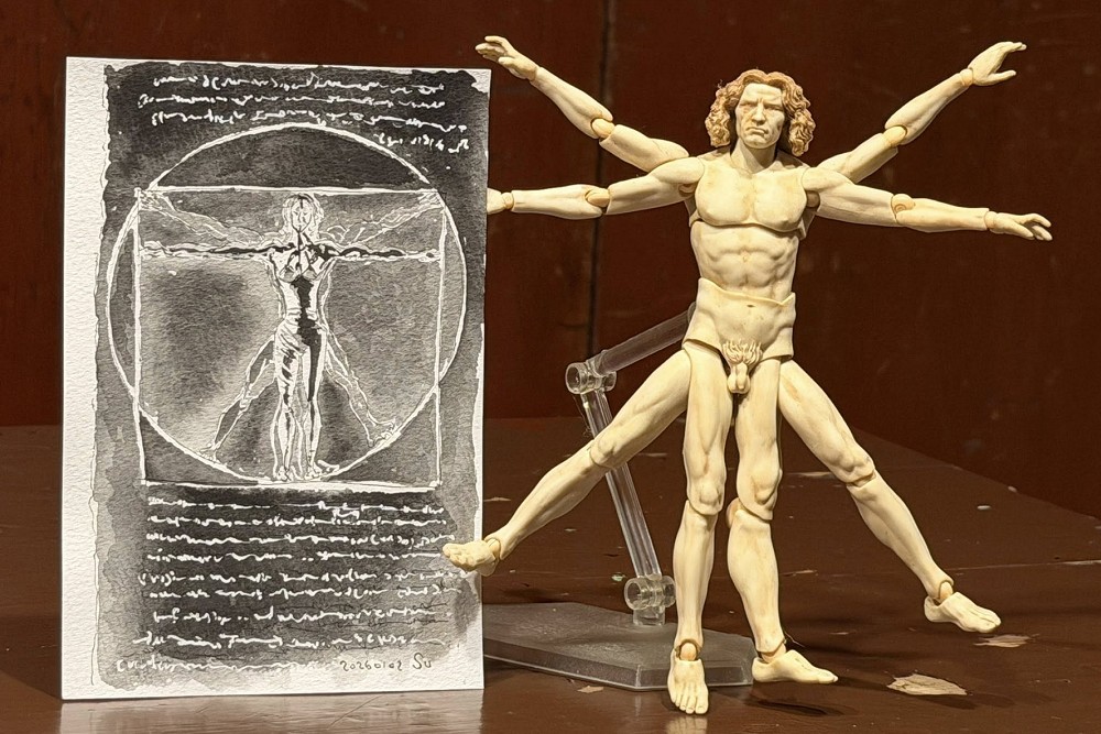 當科技藝術遇到達文西　蘇俊賓手繪「維特魯威人」行銷AI伊甸園